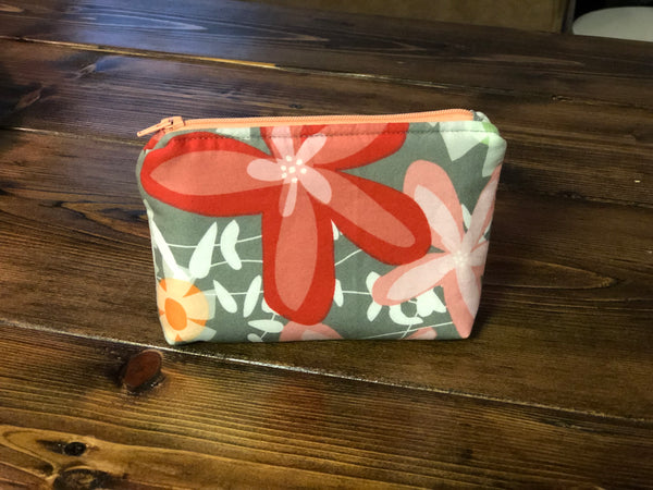 Essential Oil Bag - Gray/Orange Flowers