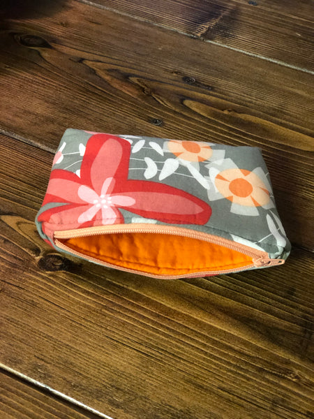 Essential Oil Bag - Gray/Orange Flowers