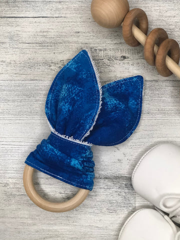 Blue Brush Stroke Bunny Teether