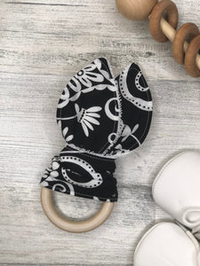 Black and White Bold Print Bunny Teether