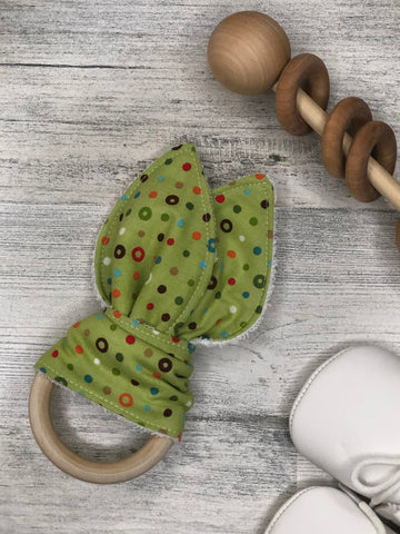 Green Circle Bunny Teether