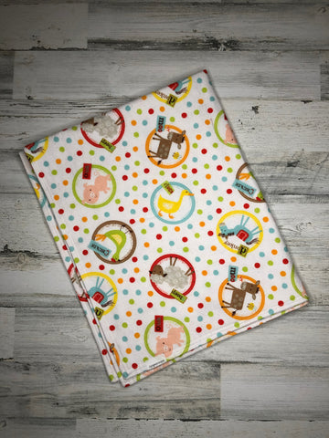Farm Animal Flannel Blanket
