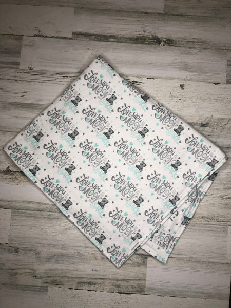 Love You to the Moon and Back Flannel Blanket