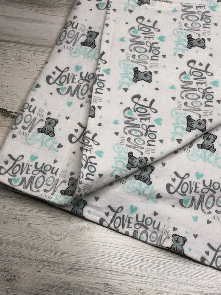 Love You to the Moon and Back Flannel Blanket