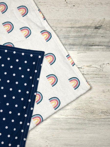 Modern Rainbow Flannel Blanket