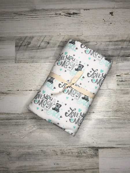 Love You to the Moon and Back Flannel Blanket