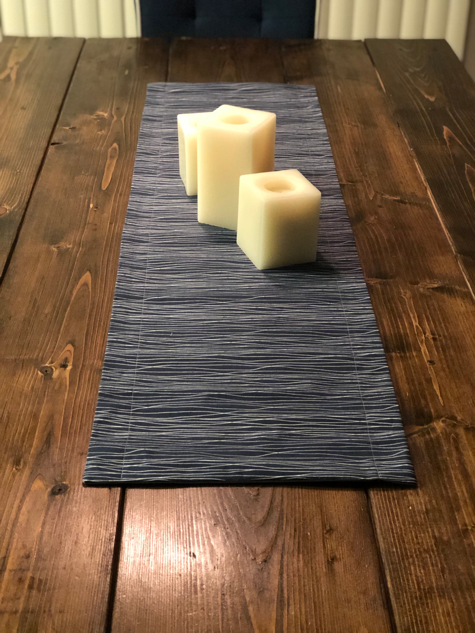 Accent Table Runner - Blue/White Squiggles